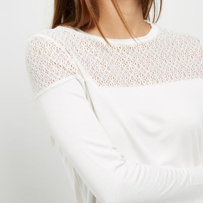White lace panel top